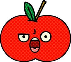 comic book style cartoon red apple vector