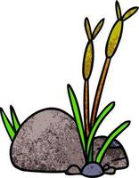 textured cartoon doodle of stone and pebbles vector