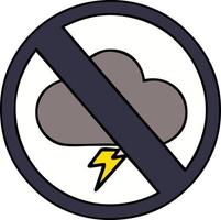 cute cartoon weather warning sign vector