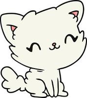 cartoon cute kawaii fluffy cat vector