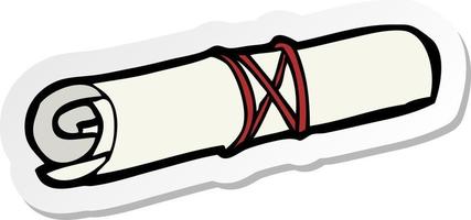 sticker of a cartoon scroll vector