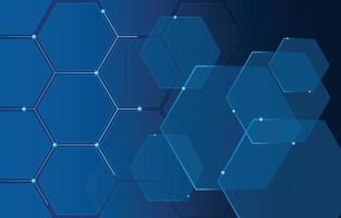 Technology Background In Blue Hexagonal Color vector