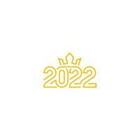 Happy new year 2022 with king crown. Vector icon template