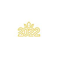 feliz año nuevo 2022 con corona de rey. plantilla de icono de vector