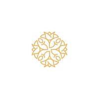 Floral flower emblem for luxury, royal, boutique, and spa. Vector logo icon template