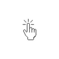 Hand touch, pointer. Pixel art line icon vector icon illustration