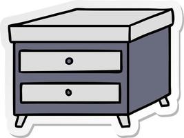sticker cartoon doodle of a bedside table vector