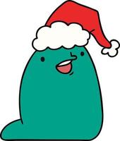 christmas cartoon of kawaii slug vector