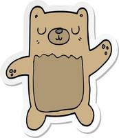 sticker of a cartoon bear vector