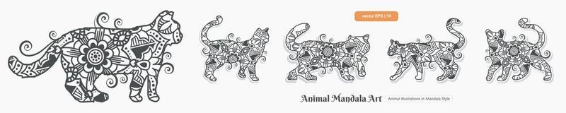 Animal Mandala Art. Boho Style elements. vector