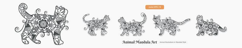 Animal Mandala Art. Boho Style elements. vector