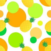 Pastel Pineapple fruit seamless pattern in vector flat style