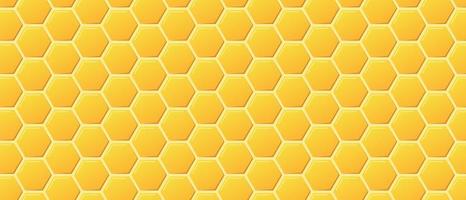 Golden honeyed comb grid texture and geometric hive hexagonal honeycombs. Gold honey hexagonal cells seamless texture. Honeycombs bright background. Vector illustration
