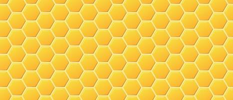 Golden honeyed comb grid texture and geometric hive hexagonal honeycombs. Gold honey hexagonal cells seamless texture. Honeycombs bright background. Vector illustration