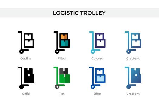 Logistic Trolley icon in different style. Logistic Trolley vector icons designed in outline, solid, colored, filled, gradient, and flat style. Symbol, logo illustration. Vector illustration