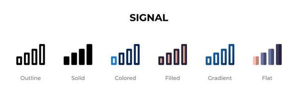 Signal icon in different style. Signal vector icons designed in outline, solid, colored, filled, gradient, and flat style. Symbol, logo illustration. Vector illustration