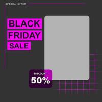 black friday sale template potrait image vector