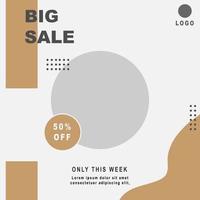 social media template banner big sale vector