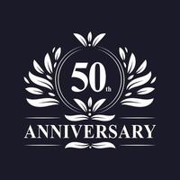 50 years Anniversary logo, luxurious 50th Anniversary design celebration. vector