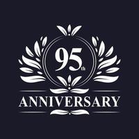 Logotipo del aniversario de 95 años, lujosa celebración del diseño del 95 aniversario. vector