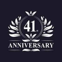 41 years Anniversary logo, luxurious 41st Anniversary design celebration. vector