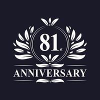 81 years Anniversary logo, luxurious 81st Anniversary design celebration. vector