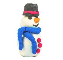 snowman plasticine figures  cartoon  christmas character Clipping path photo