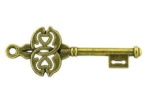 vintage key antique golden key on white background Clipping path photo