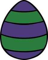 quirky hand drawn cartoon easter egg vector