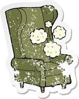 retro distressed sticker of a cartoon old chair vector