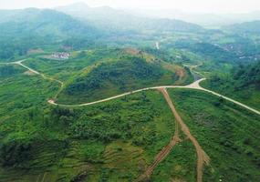 Beautiful aerial view- Mountain agricultural tourism, in West Java-Indonesia photo