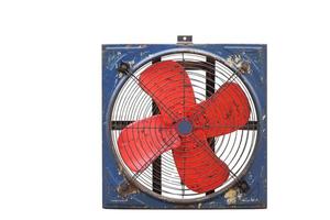 Big red industrial fan blade in factory white background photo