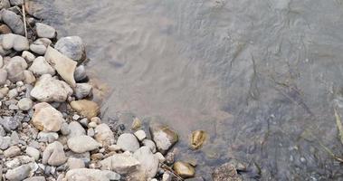 rio com água transparente e pedras video