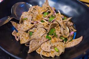 Thai spicy pork liver salad photo