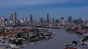 Time Lapse of Cityscape of Bangkok City with View of Grand Palace and Chao Phraya River at Sunset video