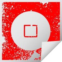 distressed square peeling sticker symbol stop button vector