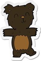 sticker of a cartoon cute black bear cub vector