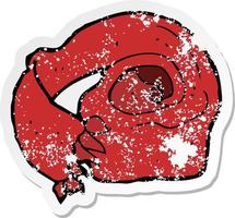 retro distressed sticker of a cartoon scarf vector