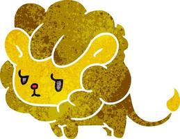 retro cartoon kawaii cute lion cub vector