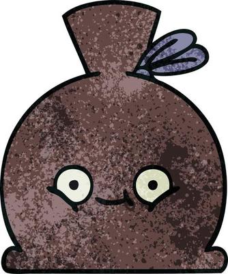 retro grunge texture cartoon sack