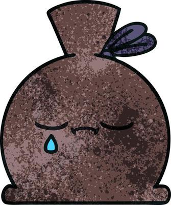 retro grunge texture cartoon sack