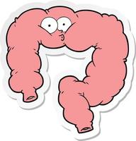 sticker of a cartoon surprised colon vector