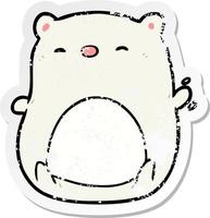 distressed sticker of a cartoon polar bear vector