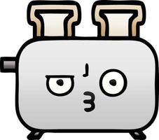 gradient shaded cartoon of a toaster vector