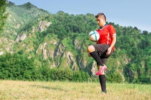 Woman footballer in Italy photo