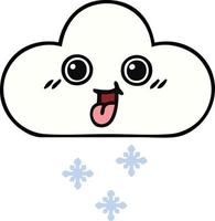 linda nube de nieve de dibujos animados vector