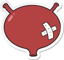 sticker of a cartoon bladder vector