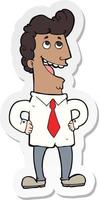 sticker of a cartoon businessman vector