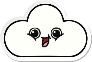 sticker of a cute cartoon cloud vector