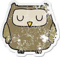 distressed sticker of a cartoon owl vector